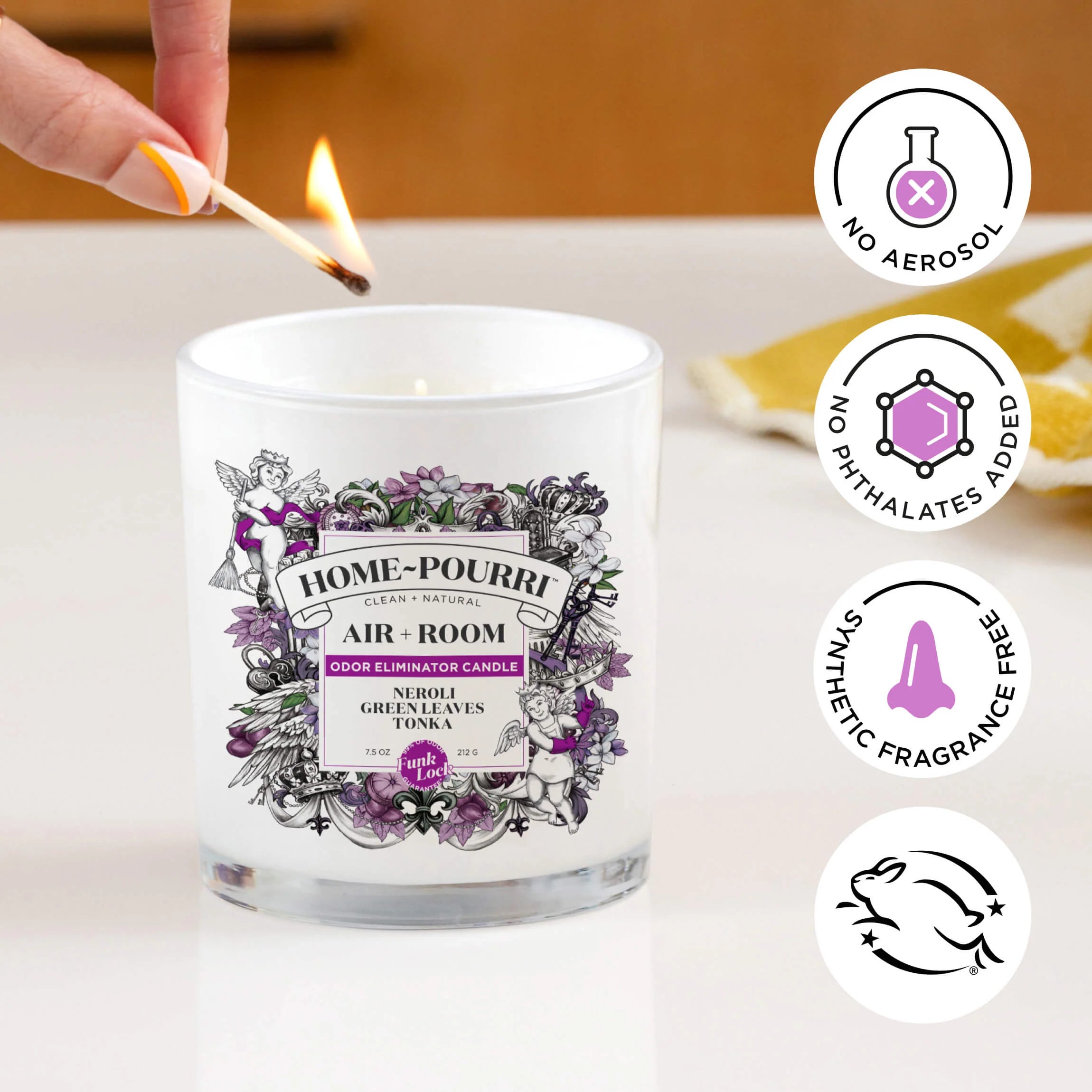 Neroli Green Leaves Tonka Candle - Home~Pourri Candle - View 6