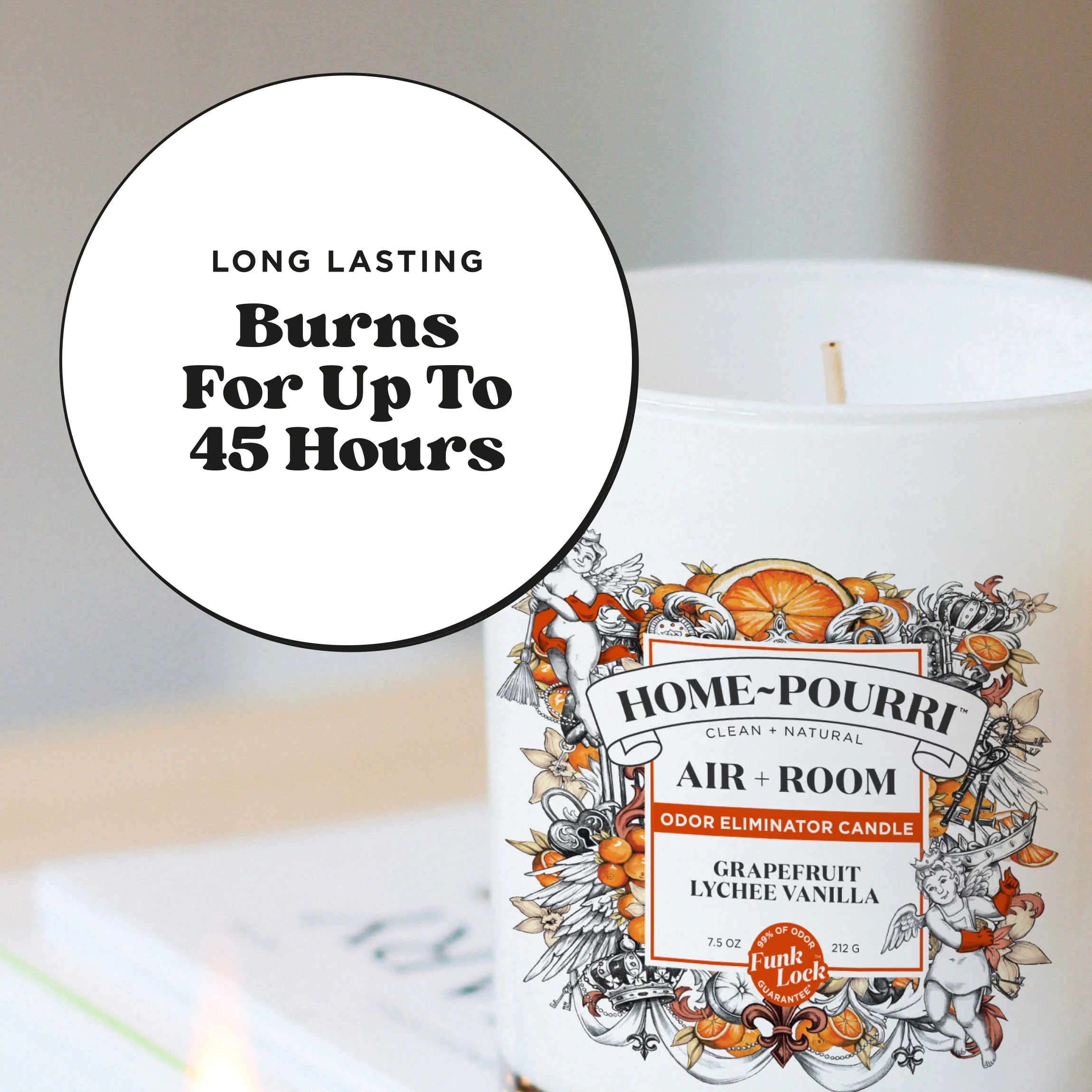 Grapefruit Lychee Vanilla Candle - Home~Pourri Candle - View 6
